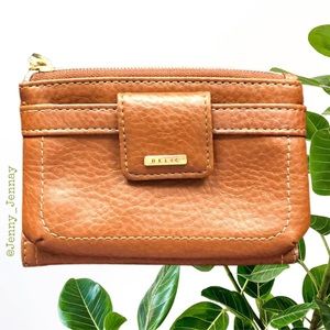 Relic Wallet Cognac Faux Pebbled Leather Zipper